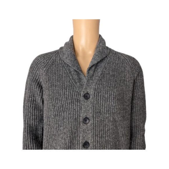 JF J. Ferrar Gray Merino Wool Blend Button-Down Cardigan M - Picture 2 of 8